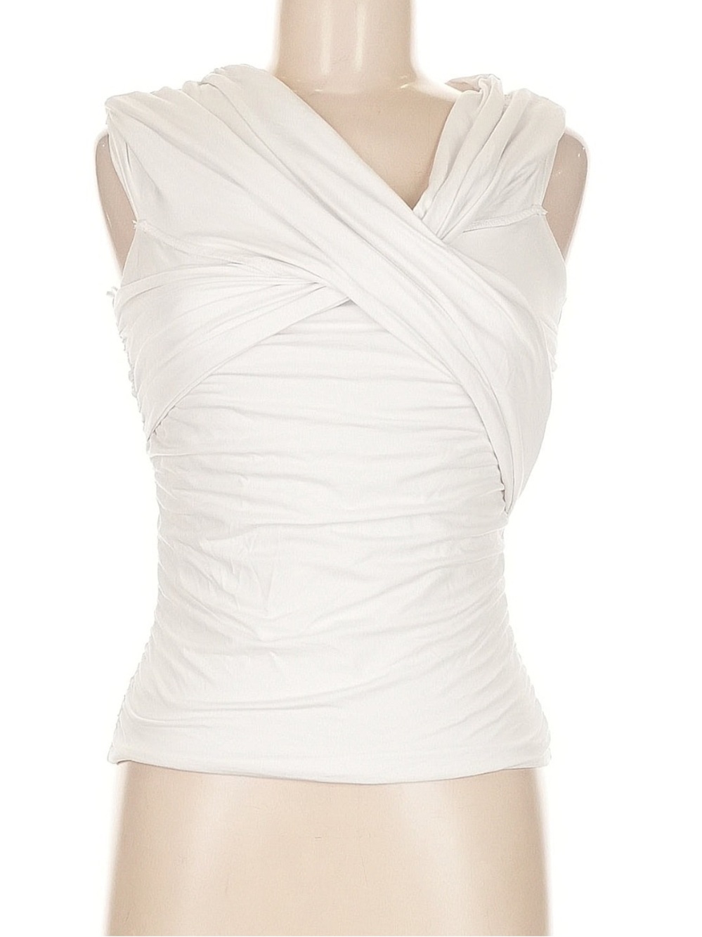 Abercrombie Modal Collection Draped Sleeveless Wrap Front White Top